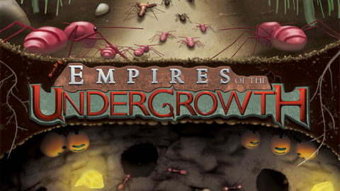 Empires of the Undergrowth Logo mit Ameisen im Hintergrund 