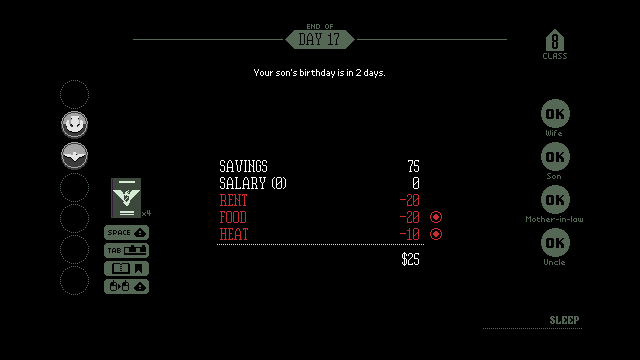 Screenshot des Spielstatus