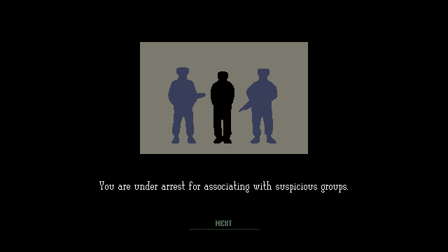 Screenshot, der die Festnahme der eigenen Spielfigur aufgrund illegaler Aktivitäten anzeigt.