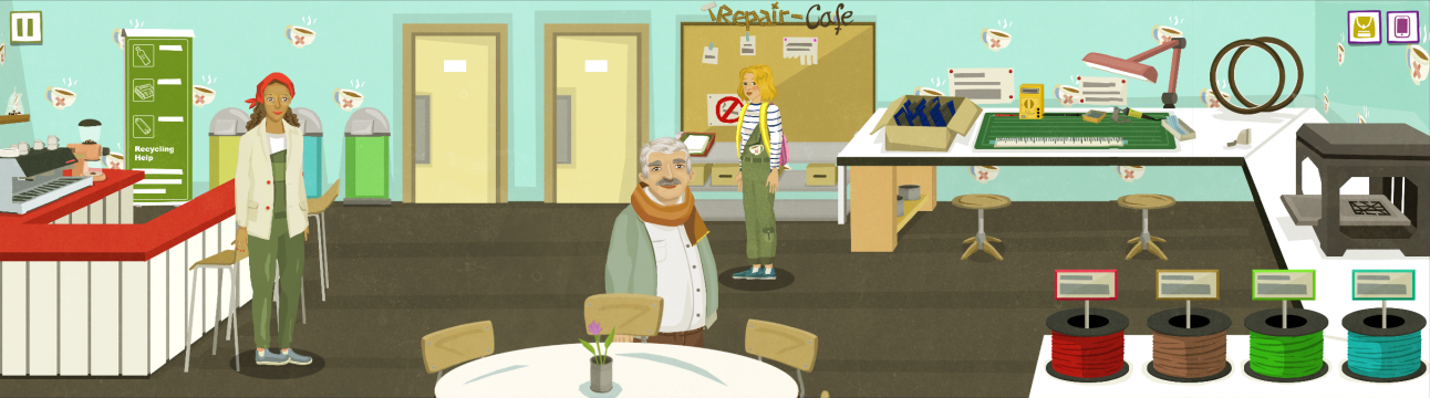 Serena im Repair-Cafe