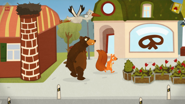 Squirrel und Bär in der Stadt