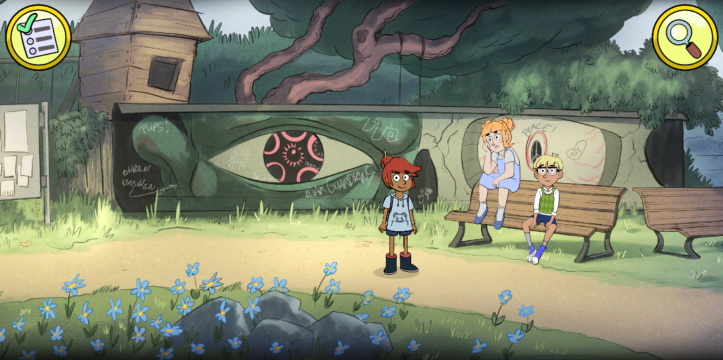 Ezra und ihre Freunde im Park