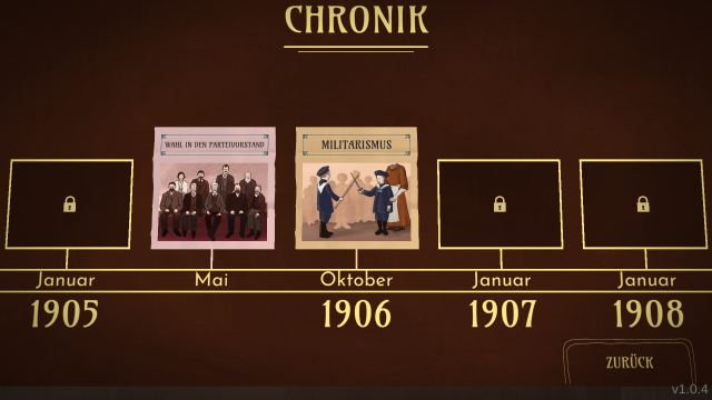 Individuelle Spielchronik von Januar 1905 bis 1908