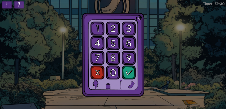 Beim näheren Hinsehen fallen den Spieler*innen die Symbole unter dem Eingabefeld der Zugangstür auf.