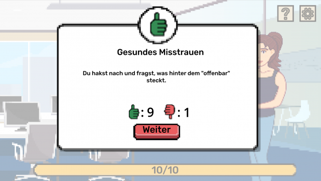 Screenshot vom Nachrichtenmacher die Bewertungsseite