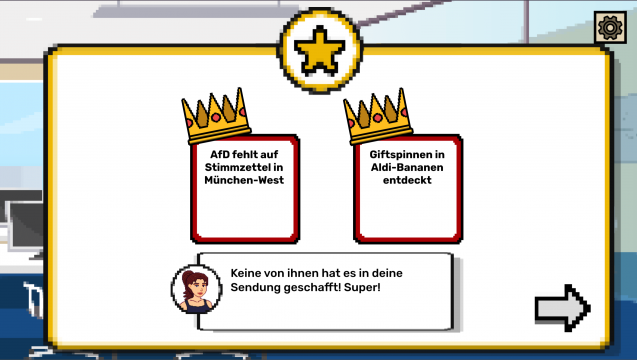 Screenshot vom Nachrichtenmacher die Bewertung